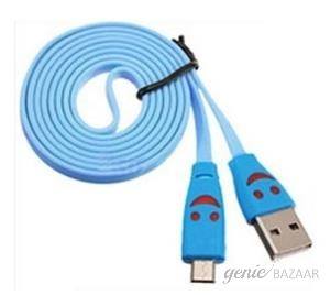 Swastik 1 meter Smiley Cable (Colour - Cyan)