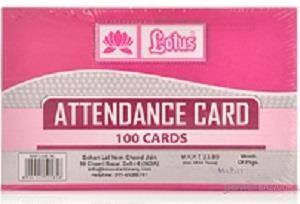 Lotus Attendance Card Packet 100 Pages