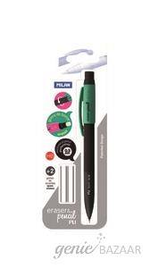 Milan PL1 Touch 0.5mm eraer & pencil-in blister pack with 2 eraser refills