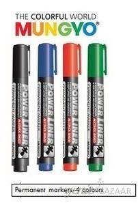 Mungyo Permanent Markers-Black,  Blue (Set of 4)- PE-4W