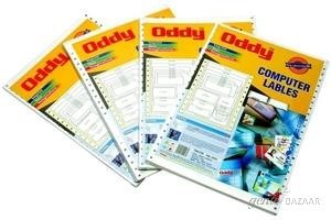 Oddy Dot Matrix Continuous One Across Web Paper Labels Sheet Box Packing 1000 Labels (Set of 2)