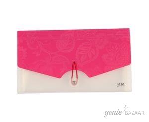 Saya SY-013 Vibrant Light Pink Cheque Book Expanding Folder Pack of 1