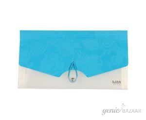 Saya SY-013 Vibrant Aqua Blue Cheque Book Expanding Folder Pack of 1