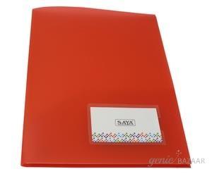 Saya SY-408 A4 Size Transparent Red Presentation Folder Pack of 10
