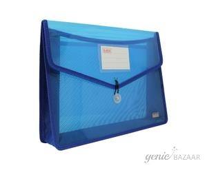 Saya SY-091 Foolscap Size Transparent Blue Flexi Document Clear Bag with Elastic Lock Pack of 1