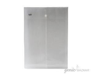 Saya SY-119 Foolscap Size Transparent Natural Vertical Button Envelope Pack of 12