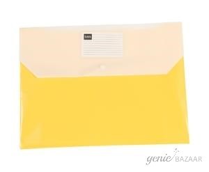 Saya SY-309 Foolscap Size Yellow Double Pocket Document Bag Pack of 12