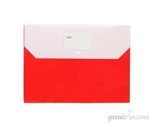 Saya SY-309 Foolscap Size Red Double Pocket Document Bag Pack of 12