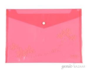 Saya SY-219D Vibrant Foolscap Size Transparent Red Clear Bag Pack of 12