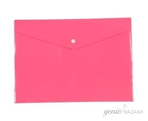 Saya SY-209OP Plain Foolscap Size Light Pink Document Bag Pack of 12