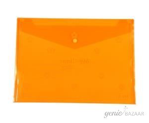 Saya SY-209F Flower Foolscap Size Transparent Orange Clear Bag Pack of 12