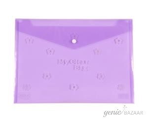 Saya SY-209F Flower Foolscap Size Transparent Purple Clear Bag Pack of 12