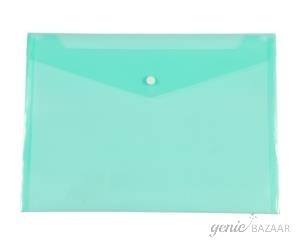 Saya SY-209P Plain Foolscap Size Transparent Green Clear Bag Pack of 12