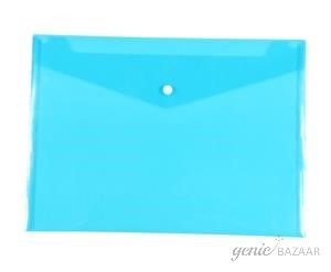 Saya SY-209P Plain Foolscap Size Transparent Blue Clear Bag Pack of 12