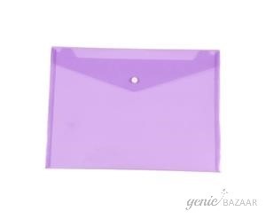 Saya SY-209P Plain Foolscap Size Transparent Purple Clear Bag Pack of 12
