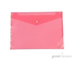 Saya SY-009 Eco Foolscap Size Transparent Red Clear Bag Pack of 12