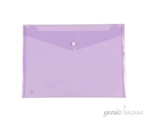 Saya SY-009 Eco Foolscap Size Transparent Purple Clear Bag Pack of 12