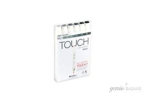 Shinhan Touch Twin Brush Markers (Set of 6 Grey Shades)- TMB-6G