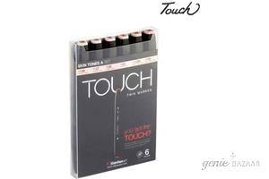 Shinhan Touch Twin Markers (Set Of 6 Skin Tone Shade Colors)- TMS-6S