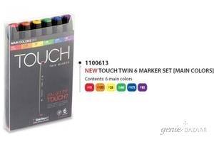 Shinhan Touch Twin Markers (Set Of 6 Main Colors)- TMS-6M