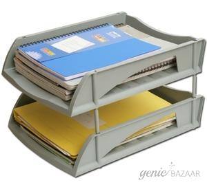 Solo TR 312 Deluxe Paper & File Tray (2 Pcs. Set) - Grey