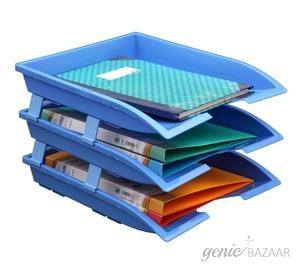 Solo TR 113 Paper & File Tray (3 Pcs. Set) - Blue