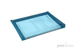 Solo MC 115 Document Bag - Zipper Closure (Landscape) - Translucent Blue