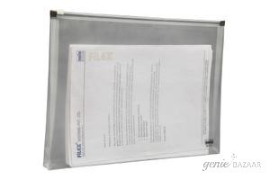 Solo MC 115 Document Bag - Zipper Closure (Landscape) - Translucent White