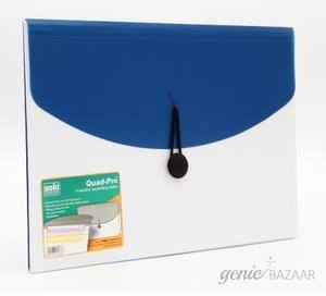 Solo EX 905 QuadPro (4 Section Expanding Folder) A4 - Metalic Blue