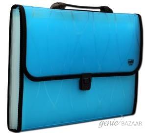 Solo EX 903 Expanding File (Lock & Handle) 12 Section F/C (Translucent Blue)