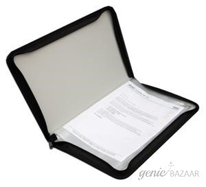 Solo ZB 011 Display File 20 Pockets (Zipper Closure) - Grey