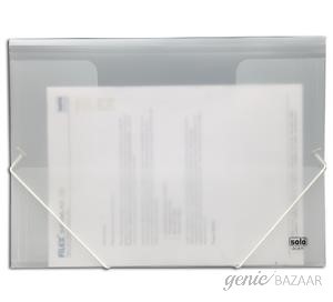 Solo DC 558 Document Case (Elastic Closer) A4 - Transparent White