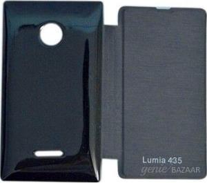 Vizio Nokia lumia N 435 Material: PU Leather Flip Cover (Black)
