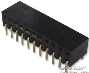 Multicomp SOCKET,  PCB,  2 ROW,  R/A,  22WAY