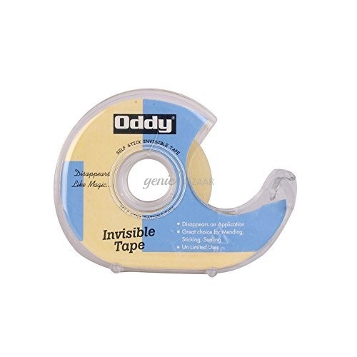 Oddy Invisible Tape With Metal Teeth Dispenser,  18mm - Pack of 4