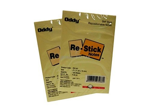 Oddy Self Stick Repositionable Notes,  2 x 3 inches,  100 Sheets per Pack - 10 Packs