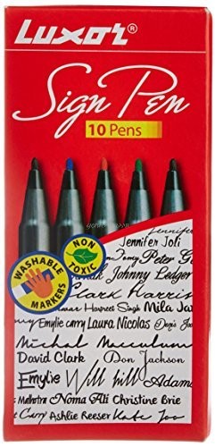 Luxor Sign Pens,  Black - Pack of 10