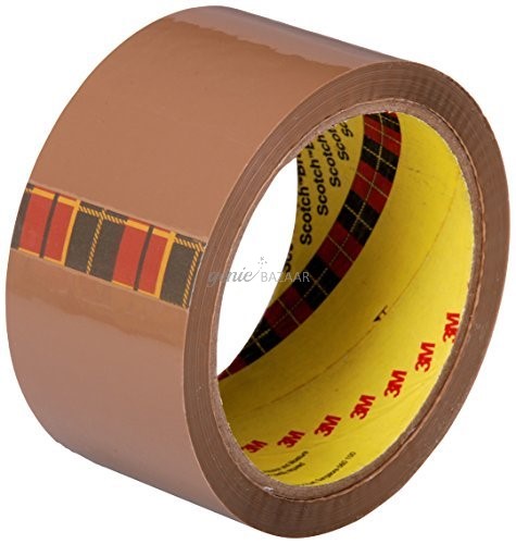 Scotch Tan Packaging Tape,  2 inches x 50 m - Pack of 6
