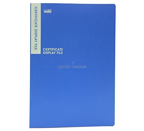 Solo DF- 502 Certificate Display File - 20 Pockets B/4 - Blue