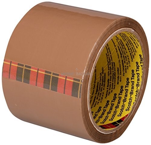 Scotch Tan Packaging Tape,  3 inches x 35 m - Pack of 4