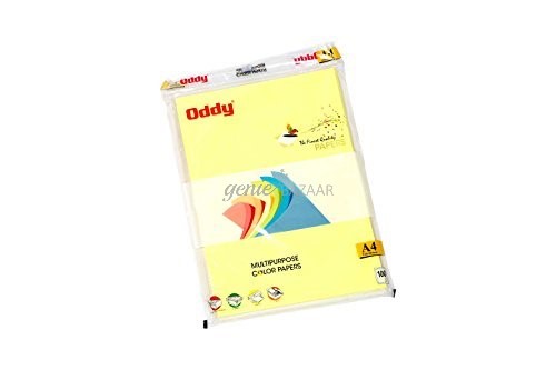 Oddy Multipurpose Color Papers - A4, 80 GSM, Yellow, 100 Sheets