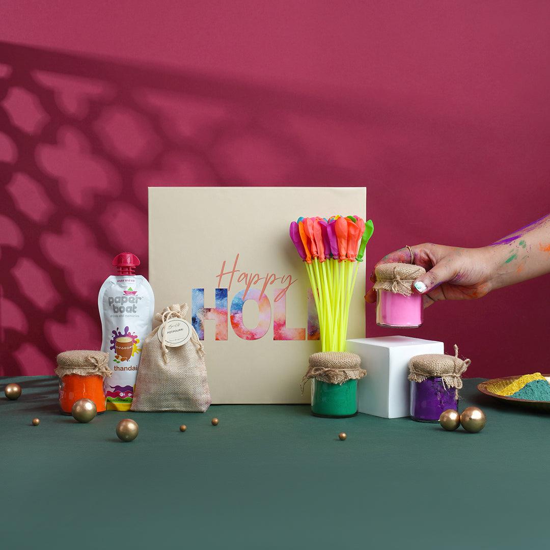 Colorful Holi gift hamper