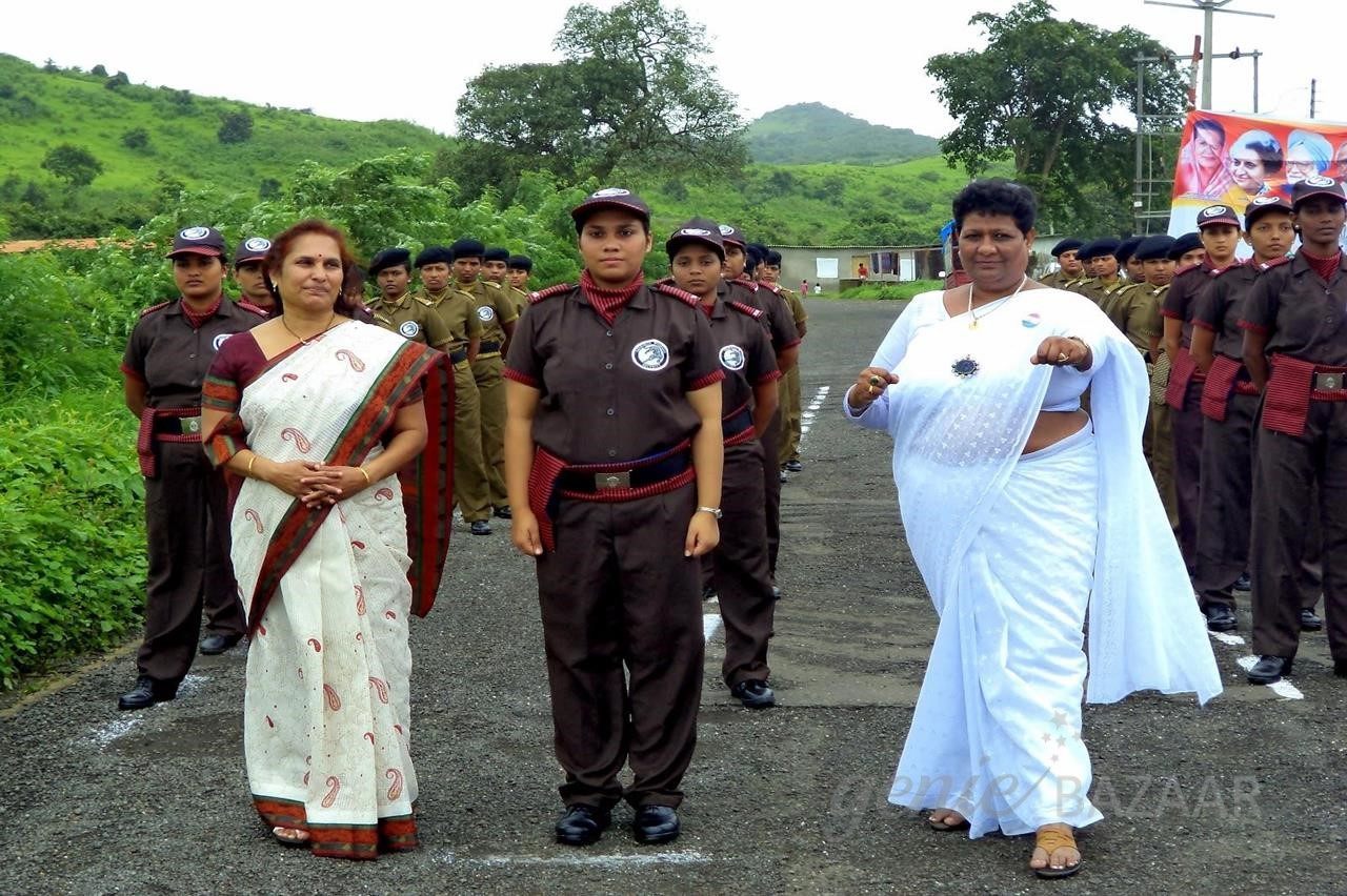 Female searcher and security