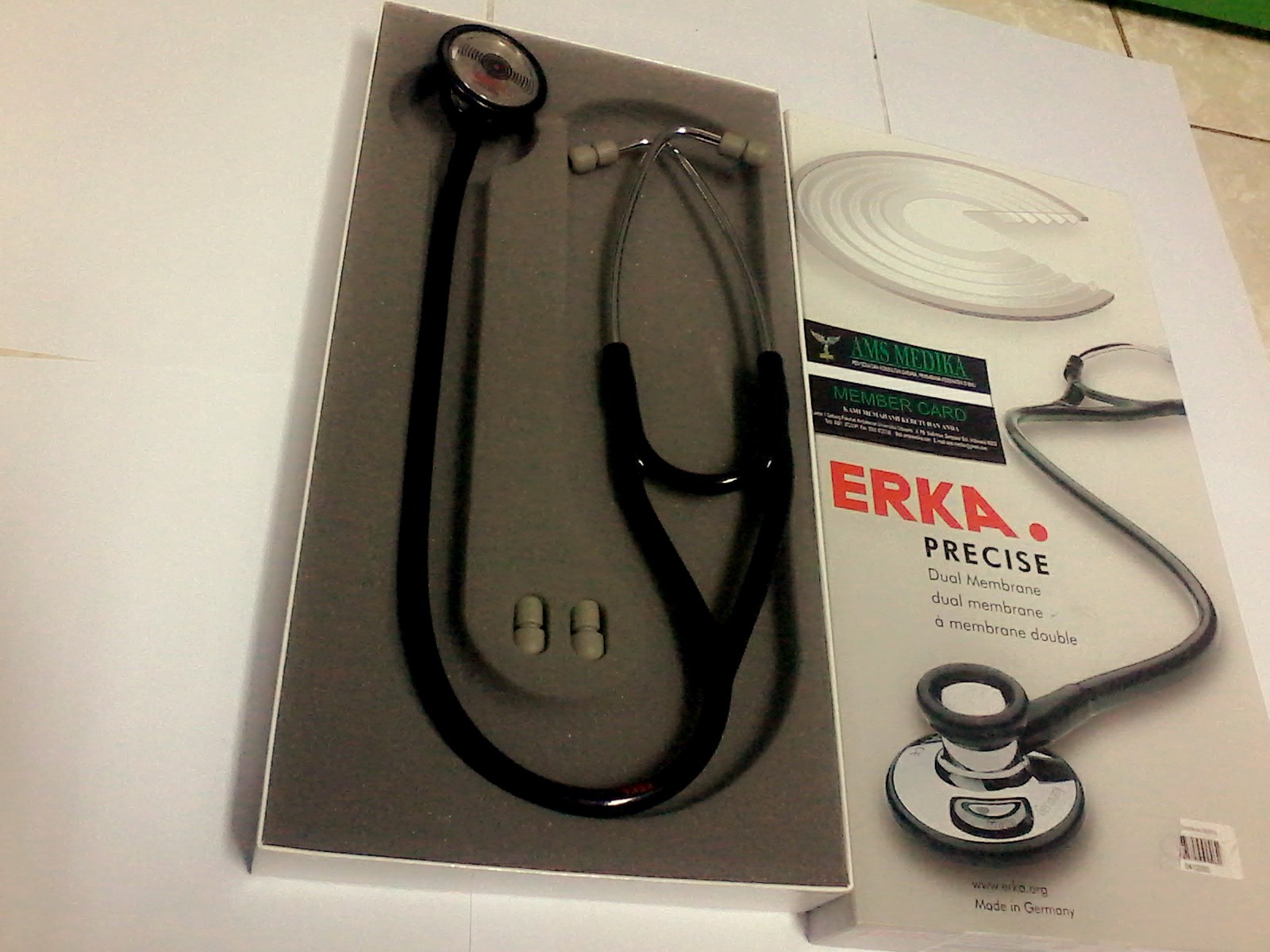 stethoscope ERKA . precise feder 0,7 tube black AMS MEDIKA