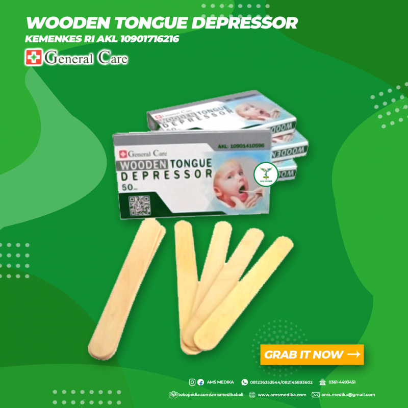 Wooden Tongue Depressor General Care AMS MEDIKA