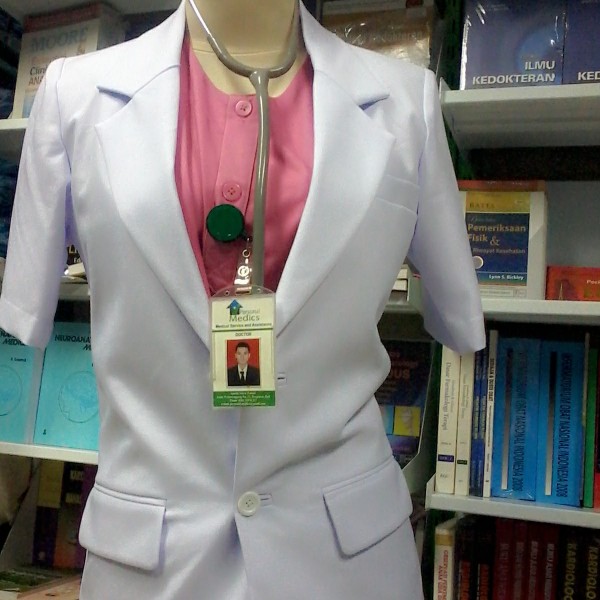 Jas Dokter Lengan Pendek serat laki-laki  XS