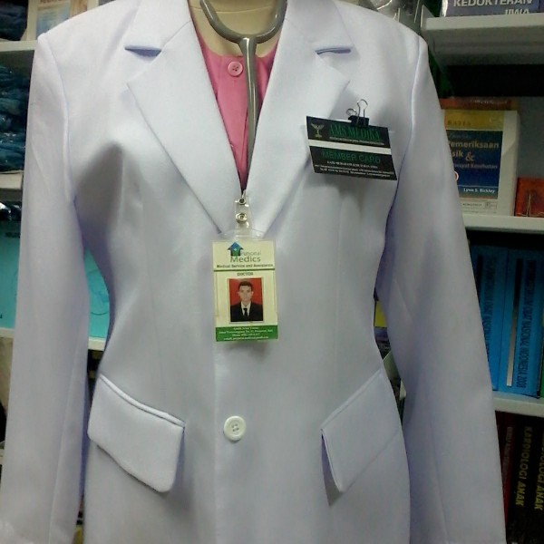 Jas Dokter Lengan Panjang serat Cewek  XL
