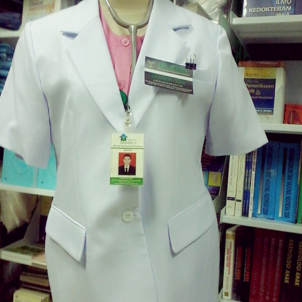 Jas Dokter Lengan Pendek serat  Cewek S