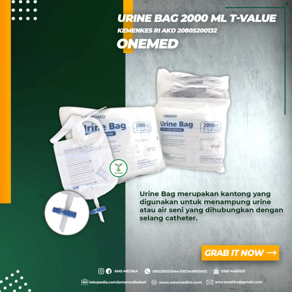 Urine Bag 2000 ML T Value Onemed