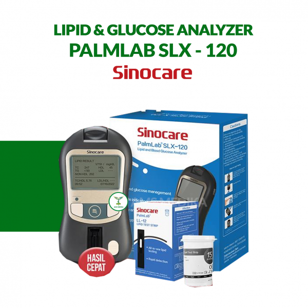 Alat Cek Lipid 8 in 1 Kolesterol Trigliserida HDL LDL Gula Darah Analyzer Palmlab SLX-120 Sinocare